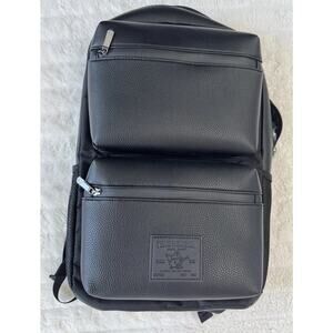 True Religion Black Laptop Backpack Zip Closure Adjustable Straps